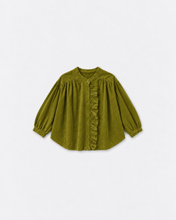 Blouse Fanny velours Kiwi à plat sur fond gris