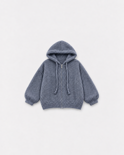 Gilet Capucine Anthracite — à plat sur fond gris