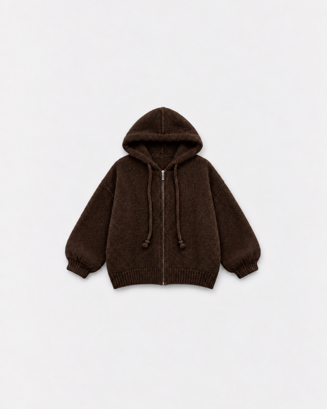 Gilet Capucine Choco moro — à plat sur fond gris