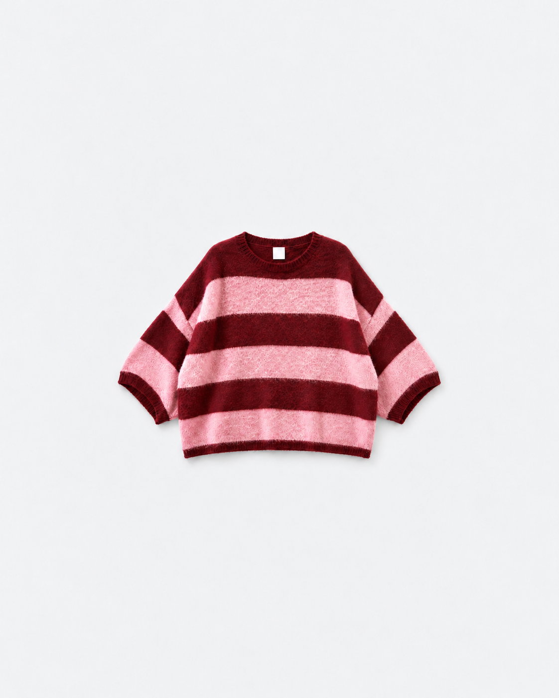 Pull Josy Rose & bordeaux — flat sur fond gris