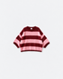 Pull Josy Rose & bordeaux — flat sur fond gris