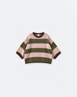 Pull Josy Rose & kaki — flat sur fond gris