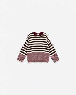Pull Lou Choco moro — flat sur fond gris