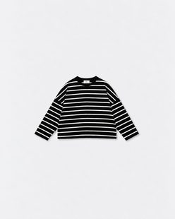 Marinière Gaston Noir & blanc — flat sur fond gris