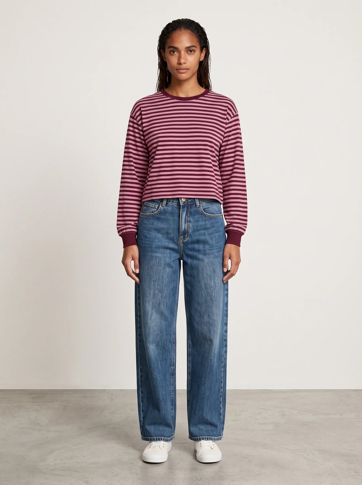Tee-shirt Marinière Violeta porté – vue de face