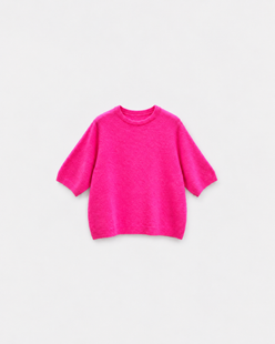 Pull Bestie Fuchia fluo — à plat