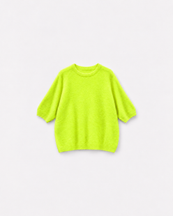 Pull Bestie Jaune fluo — à plat