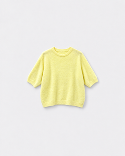 Pull Bestie Jaune pastel — à plat