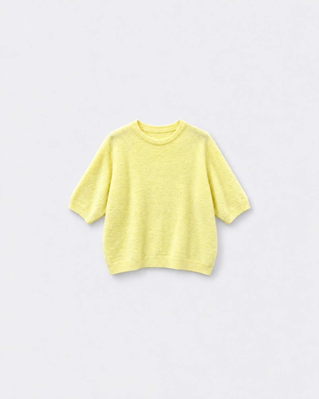 Pull Bestie Jaune pastel — à plat
